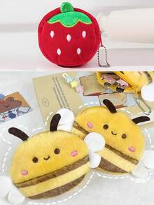 1pc Cartoon 3D Bee Coin Purse, Multipurpose Frog Wallet, Creative Portable Organizer For Coins, Keys, Earphones, Useful Daily Accessory & Birthday Gift