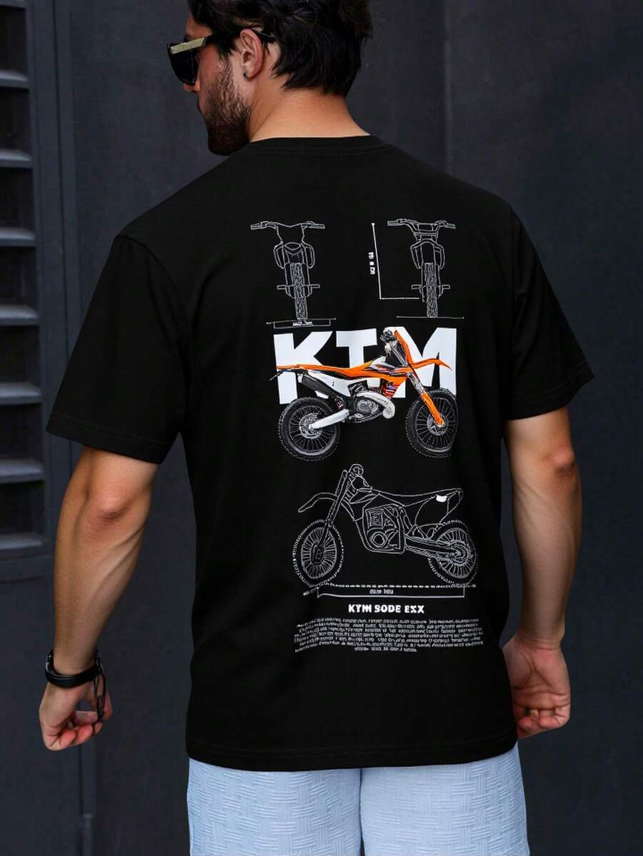 Playera Camiseta Normal Motos KTM 250 EXC Unisex - Negro - Ver 1