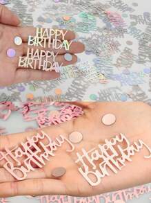 600/400/200pcs Birthday Party Confetti, Happy Birthday Confetti, Gold Card Happy Birthday Green Leaves Round Confetti, Birthday Party Table Decorations, Can Be Used For Diy Birthday Party Table Decorations, Create A Joyful Atmosphere, Festivals Party Supplies