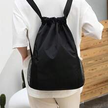 Minimalist Waterproof Large Capacity DrawstringTraining Bag Travel Bag ,Gym Bag, Basketball Bag - Black - View 3