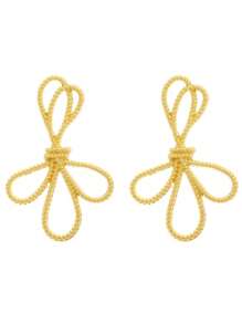 1 Pair Golden Bowknot Shaped Earrings, Gift For Valentine's Day, Mother's Day, Mothers