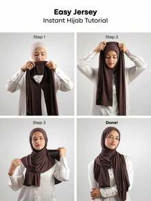 1 buah Jilbab Muslim Instan dengan Tali Pengikat, Terbuat dari Kain Lembut, Bernapas, dan Anti-Pilling, Cocok untuk Pemakaian Sehari-hari Sepanjang Tahun - Burgundy - View 7