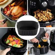 1pc Square Silicone Air Skillet Basket, Reusable Non-Stick Skillet Lining, Microwave Accessories And Kitchen Cake - Multicolor - View 6