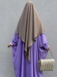 Nida-Stoff-Einzelschicht Tie-Up Gebetsmantel, atmungsaktiver praktischer Hijab für Frauen, geeignet für den täglichen Gebrauch, Frühling/Sommer/Herbst