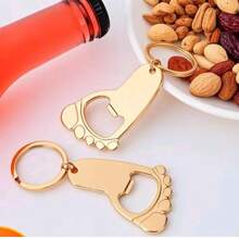 Mini Foot Shaped Bottle Opener Keychain, Zinc Alloy Portable Wine Opener
