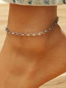 1pc Versatile Bohemian Style Rhinestone Hollow Butterfly Double Layer Anklet, Suitable For Men And Women, Elegant Gift - Multicolor - View 7