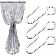 Juego de 50 piezas/100 piezas de ganchos metálicos para cortinas, fáciles de reemplazar, accesorios de ganchos, ganchos de acero inoxidable para riel de cortinas romanas