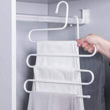 不锈钢多功能魔术S型多层裤架裤架衣柜整理架裤架带春秋简约夏季上衣 - 彩色 - 查看 11