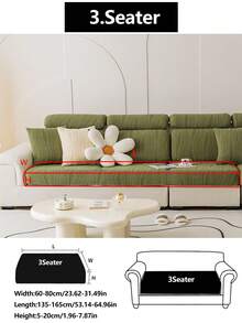 1pc All Season Stretch Sofa Cover, Plush Fleece Anti-Slip Full Wrap Thick Warm Sofa Seat Cushion Cover, Machine Washable Dust-Proof Sofa Slipcover, Home Decor Pet-Friendly For L-Shaped And 1/2/3/4 Seater Sofa