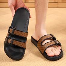 Pantuflas casuales para hombres, sandalias ligeras y cómodas de correa deslizable para verano y playa