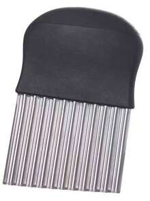 1 dụng cụ cắt khoai tây lượn sóng bằng thép không gỉ: Đa năng cho trái cây tươi, rau củ, salad, cà rốt, khoai tây, khoai tây chiên - Lưỡi dao bằng thép không gỉ bền - Hoàn hảo cho nhà bếp gia đình - màu đen - Xem 7