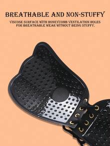 Sticky Invisible Mango-Shaped Bras – Strapless Silicone Push-Up Bra Cups For Backless Dresses, Breathable Self-Adhesive Lift Pads For Women, Reusable & Skin-Friendly - Black - View 5