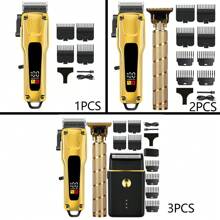 Set de 3 piezas para el aseo masculino: Afeitadora eléctrica, recargable por USB con litio, con peine recortador, como regalo de vacaciones para él. Capacidad de batería: 1500mAh+600mAh+500mAh