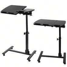Adjustable Rolling Laptop Desk Cart With Angle And Height Features - Over Bed Hospital Table Stand - Default - View 11