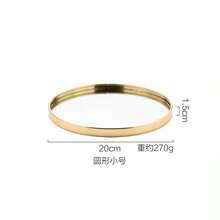 Glass Mirror Round Tray Home Decoration - Gold - View 9