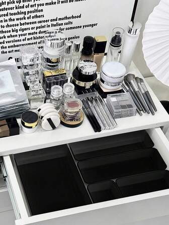 1件/3件/4件/5件/7件/11件装抽屉式化妆品收纳盒，护肤品收纳托盘，多尺寸分类收纳盒，宿舍/卧室桌面收纳包，房间装饰，包包，化妆包，旅行必备，收纳盒，储物，旅行必备，化妆品收纳盒，化妆包，化妆品收纳盒，洗漱包，桌面收纳盒，化妆包，化妆袋，化妆品收纳盒，化妆袋，化妆包，首饰盒，化妆刷架，化妆刷架，香水收纳盒，化妆包，女士礼物，圣诞礼物，女士礼物创意