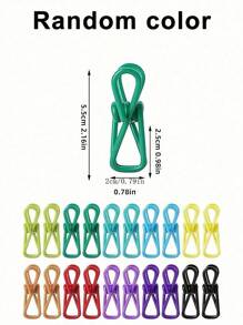20 pièces Pinces à puce - Pinces en acier revêtu de PVC utilitaires pour sceller les emballages alimentaires, les sacs de chips, les vêtements et le papier - Paquet de 10 (couleur aléatoire) Pinces à linge multifonctions