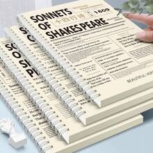 Cuaderno de bobina retro estilo británico, cuaderno grande B5, cuaderno lindo A5, de alta calidad para uso estudiantil - Multicolor - Ver 4