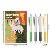 4 Pcs Neutral Animal Party Ballpoint Pens, Cute Animal Shaped Pens With 0.5mm Quick Dry Ink, Large Capacity, Soft Grip For Students & Office Use, Smooth Writing - Sets - View 7