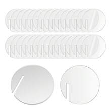 [Múltiples especificaciones disponibles] Inserción de decoración de bebida de acrílico transparente para boda, fiesta de cumpleaños, DIY, etiqueta creativa para taza (redonda/con forma de corazón) 10/20/30 piezas Decoración reutilizable para el borde de la taza