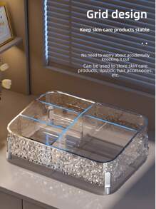 1 Stück Acryl Make-up Organizer mit Wellenmuster - 3-stöckiges Kosmetik Aufbewahrungsfach für Lippenstifte, Schmuck, Hautpflege | Badezimmer Waschtisch & Reise Toilettenartikel Organizer | Klare Aufbewahrungsbox für den Schreibtisch, Schlafzimmer (Stilvolle & platzsparende) ,Schmuckkasten,Tasche,Make-up Pinselhalter,Pinselhalter,Parfümorganisator,Beutel