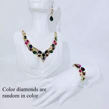 Set Of Luxury Elegant Women Jewelry Set, Fashionable Necklace Earrings Bracelet 4pcs, Suitable For Bride Wedding, Gala, Formal Occasion