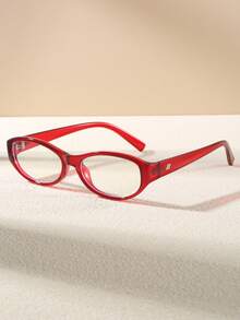 1pc Solid Color Retro Oval Millennium Style Sexy PC (Polycarbonate) Fashion Glasses, Suitable For Daily Use In Spring And Summer