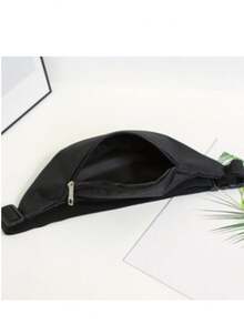 Large Capacity Solid Fabric Fanny Packs For Men Casual Zip Front Waist Bag Hip Polyester Sling Bag Men Adjustable Strap Fanny Pack Sling Business Casual Minimalist Man Bag Durable Practical Multi-Functional Sling Bag Father Gifts Present Men Gifts Graduation School Supplies - Black - View 4