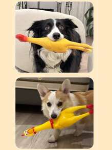 1 szt. Nowe zabawki dla psów z piszczącym dźwiękiem, wrzeszczący kurczak, zabawka do żucia dla psa, zabawna żółta gumowa zabawka z odpowietrznikiem, kurczak 16 cm, 29 cm, 35 cm