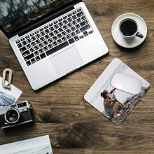 Mouse pad de neoprene personalizado com foto e texto impresso, redondo/coração/retangular, acessórios para mesa de computador de escritório e jogos