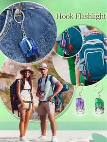 6pcs Mini Flashlight Keychain Small LED Keychain Portable Handheld Plastic Flashlight Camping Party Gift Keychain (Random Color),LED Flashlight Style Keychain With Lighting,For Spy Gadgets,Party Favors,Camping,Party Favors,Mini,Gifts - Multicolor - View 5