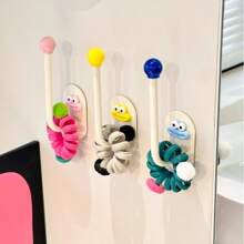 2 stuks multifunctionele haken, zonder boren, voor het opbergen van haaraccessoires, haarbanden, scrunchies, clips, haarelastiekjes, haarelastiekjes en sieraden - zelfmontage vereist