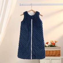 Newborn Baby Sleeping Bag, 0-6 Months, Quilted Velour Backless Vest Style Swaddle Wrap Blanket For , With Sleeveless And Anti-Kick Design