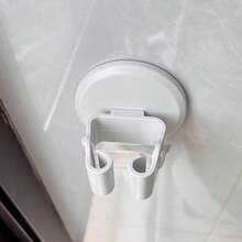 1 个拖把挂钩，浴室壁挂式收纳架，粘性挂钩，无需钻孔 - 白色 - 查看 3