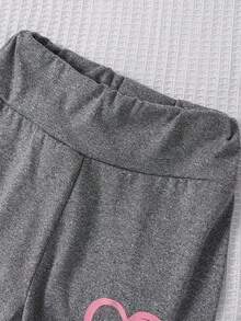 2pcs/Set Girls Heart Print Casual Shorts