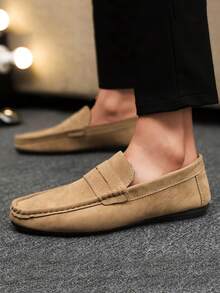 Men's Loafers Casual Shoes Versatile New Penny Loafers Slip-On Boat Shoes Flat Shoes Men's Canvas Flat Shoes Business Formal Shoes (Run Small, Suggest Ordering One Size Up)