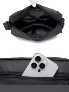 Men's Casual Lightweight One Shoulder Backpack, New Multi-Pocket Large Capacity Commuter Backpack - Black - View 5