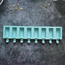 1pc 8-Cavity Candy Cane Shape Ice Cream And Ice Cream Plate Silicone Mold, DIY Chocolate Cake Baking Mold, Silicone Ice Pop Mold - Multicolor - View 9