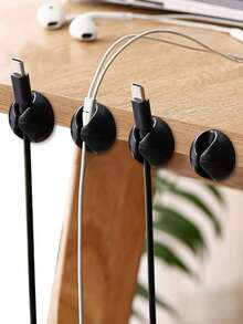 10 件/套纯色电缆整理器，粘性线夹，简易多功能办公室电缆夹，桌面电线支架，耳机/充电器线管理器，床边电线整理器，适合返校使用 - 彩色 - 查看 8