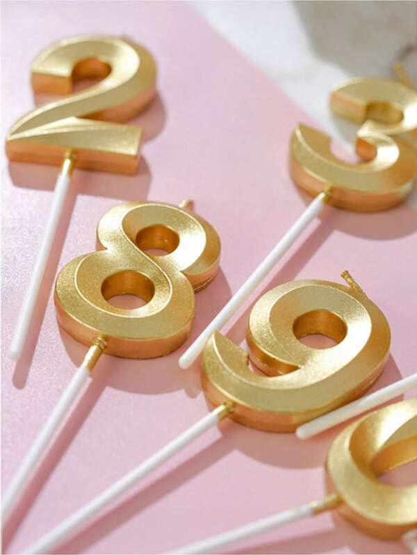 1pc Numeric Birthday Candle, For Cake Decor & Party Supplies, Baking Cake/Dessert Decoration Candle Insert