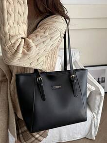 Large Capacity Bag For Women's Autumn And Winter Versatile 2024 New Simple Shoulder Bag, College Student Class Bag, Commuting Tote Bag , Old Money