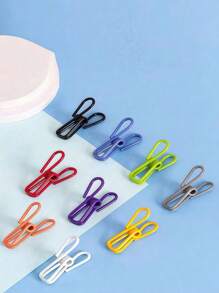 20 pièces Pinces à puce - Pinces en acier revêtu de PVC utilitaires pour sceller les emballages alimentaires, les sacs de chips, les vêtements et le papier - Paquet de 10 (couleur aléatoire) Pinces à linge multifonctions