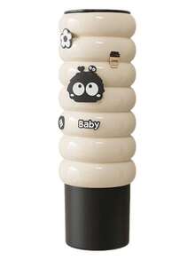 1pc Disposable Cup Holder Wall-Mounted Paper Cup Dispenser Cartoon DIY Storage Rack No Drilling Cup Organizer - Beige - View 11