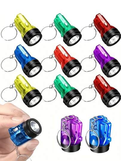6 pezzi Mini torcia portachiavi, piccola torcia a LED portatile in plastica, regalo per campeggio e feste (colori assortiti), stile di torcia a LED con illuminazione, adatto per gadget spia, festeggiamenti, campeggio, regali