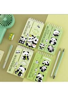 Cuaderno de vocabulario de panda, cuaderno de vocabulario en inglés de dibujos animados, libro de bolsillo portátil, puede cubrir el bolsillo, cuaderno de vocabulario para estudiantes, pequeño regalo, pequeño regalo de recompensa, libreta - Multicolor - Ver 10