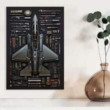 Framed Jet Aircraft Exploded View Poster - High-Quality Canvas Print For Airplane Lovers - Detailed Aircraft Parts Wall Art For Home, Office, And Cafe Decor - Unique Aviation Gift Idea High Quality Canvas Painting, HD Pictures, Perfect Gift - Framed - View 3