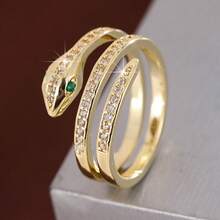 1 Pc Snake Design Zirconia Inlay Fashion Ring For Women - Multicolor - View 11