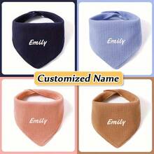 Customizable Name 1/3pcs Soft Breathable Baby Bibs, Adjustable Snap Closure, Absorbent Stain Resistant Newborn Bibs For Feeding Drooling And Meals, Baby Shower Gift, Bandana Style - Multicolor - View 3