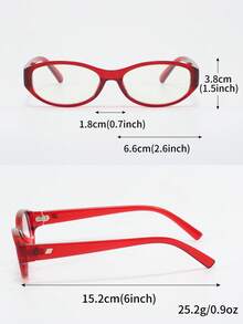 1pc Solid Color Retro Oval Millennium Style Sexy PC (Polycarbonate) Fashion Glasses, Suitable For Daily Use In Spring And Summer