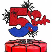 Disney 1-8-Year-Old Spider Man Themed Birthday Cake Decoration Plugin, Birthday Party Cake Decoration, Celebration Cake Decoration